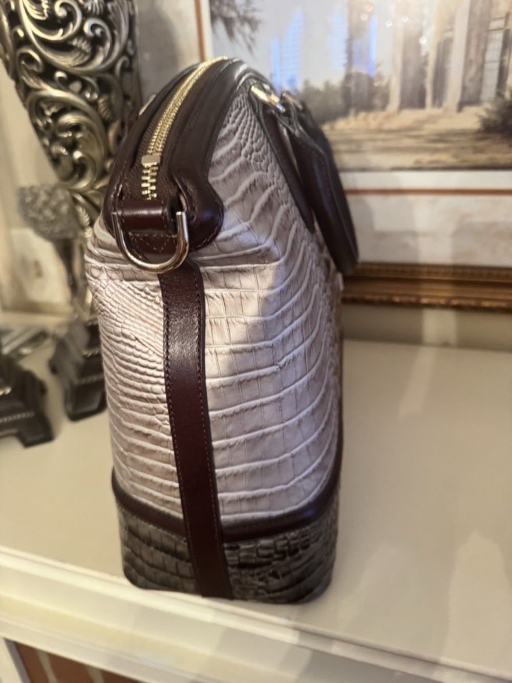 Brahmin LG Leather Duxbury Silver Lining Windemere Satchel - Picture 11 of 11